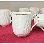 Набор из 6 кружек 280 мл Simple White Gold