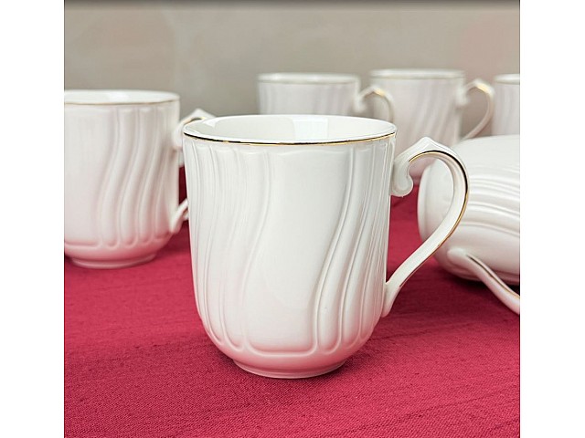 Набор из 6 кружек 280 мл Simple White Gold