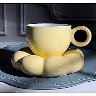 Чашка 220 мл с блюдцем Pillow Lenardi желтая Чашка 220 мл с блюдцем Pillow Lenardi желтая