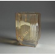 Декоративная ваза для цветов 21 см прямоугольная Vase Lenardi желтая