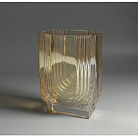 Декоративная ваза для цветов 21 см прямоугольная Vase Lenardi желтая