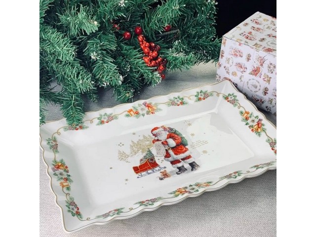 Прямоугольное блюдо Новогодний Lenardi 35 см