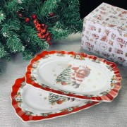 Набор 2 овальных блюда Новогодний Lenardi 25 см