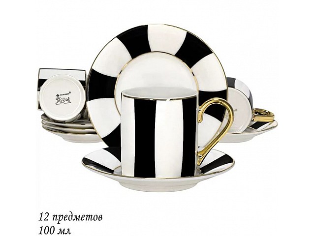 Кофейный набор Жаклин Lenardi на 6 персон 12 предметов