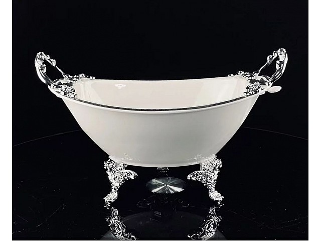 Блюдо глубокое 31 см Atlantis Lenardi на ножках с ручками