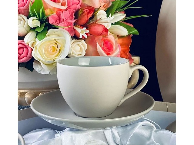 Чайный набор на 6 персон 12 предметов Lesto Lenardi серый