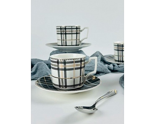 Кофейный набор на 6 персон 12 предметов 130 мл Burb Lenardi черный