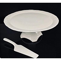 Тортовница 33 см на ножке с лопаткой Аврора Lenardi Тортовница 33 см на ножке с лопаткой Аврора Lenardi