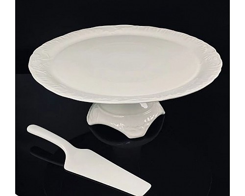 Тортовница 33 см на ножке с лопаткой Аврора Lenardi