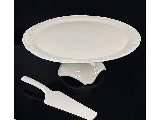 Тортовница 33 см на ножке с лопаткой Аврора Lenardi