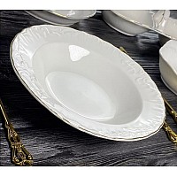 Набор из 6 глубоких тарелок 23 см Аврора золото Lenardi Набор из 6 глубоких тарелок 23 см Аврора золото Lenardi