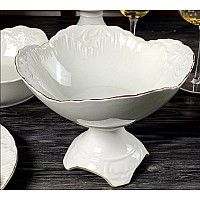 Фруктовница 25 см на ножке Аврора золото Lenardi