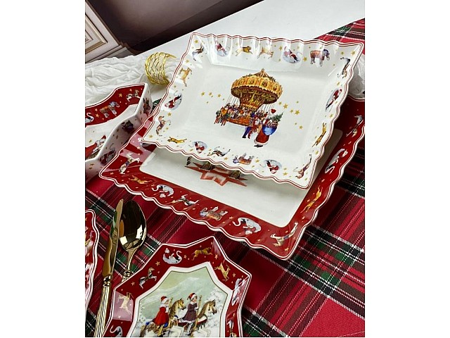 Прямоугольное блюдо 30 см Новогодний Lenardi