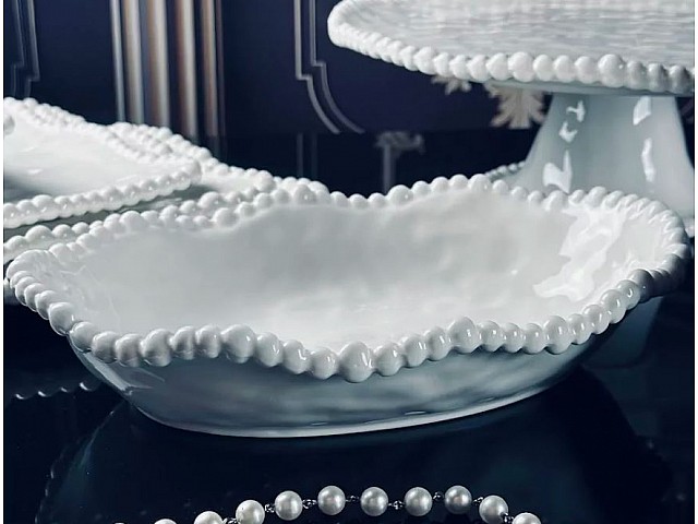 Овальное глубокое блюдо 28 см Маринет Lenardi