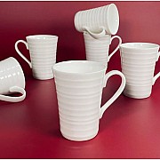 Набор из 6 кружек 410 мл Simple White Lenardi