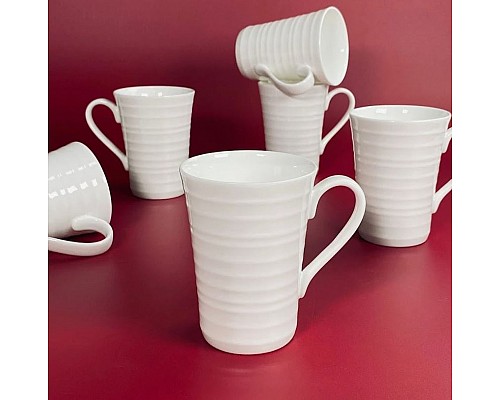 Набор из 6 кружек 410 мл Simple White Lenardi Набор из 6 кружек 410 мл Simple White Lenardi