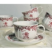 Кофейный набор на 6 персон 12 предметов 120 мл Red Flowers Lenardi