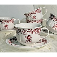 Кофейный набор на 6 персон 12 предметов 120 мл Red Flowers Lenardi Кофейный набор на 6 персон 12 предметов 120 мл Red Flowers Lenardi