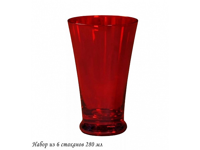 Набор из 6 стаканов 280 мл Rainbow red Lenardi Набор из 6 стаканов 280 мл Rainbow red Lenardi