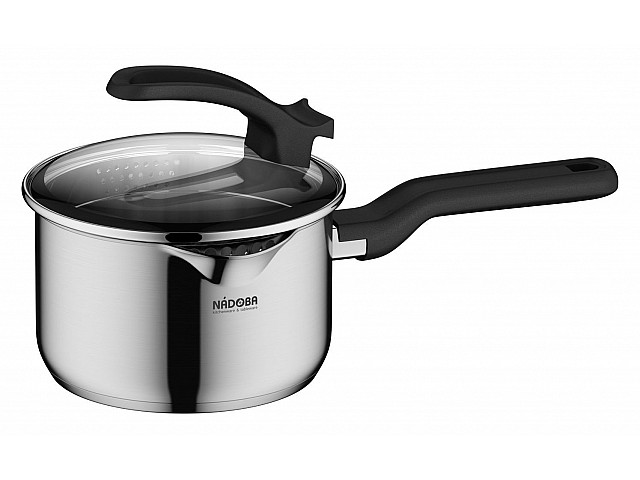 Ковш со стеклянной крышкой NADOBA MIRKA 16 см 1,6 л
