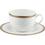 Сервиз чайный Золотая вышивка Royal Bone China на 6 персон 17 предметов