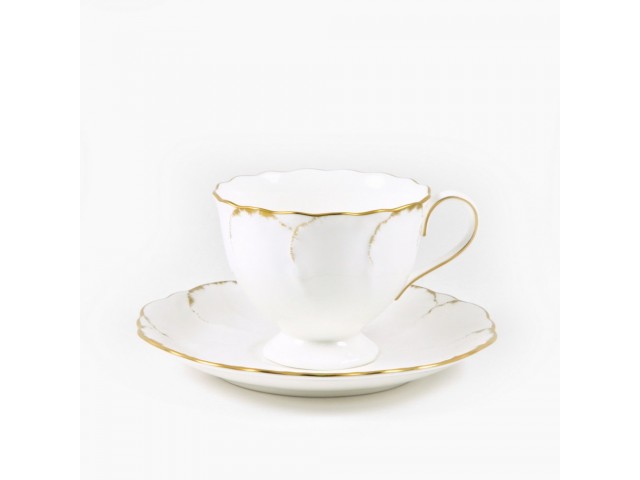 Набор для чая Narumi Белый с золотом 6 чашек 0,2л и 6 блюдец