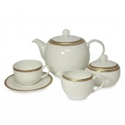 Сервиз чайный Золотая вышивка Royal Bone China на 6 персон 17 предметов