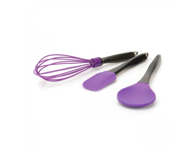 Набор фиолетовых силиконовых кухонных принадлежностей 3 шт