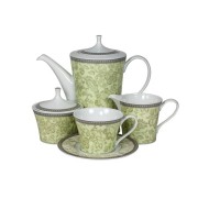 Сервиз чайный Монтра зеленый Royal Porcelain на 6 персон 17 предметов
