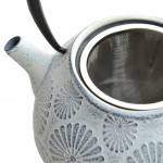 Заварочный чайник чугунный Studio BergHoff белый с цветами 1,1 л