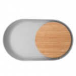 Овальная тарелка с бамбуковой доской 34*20*4 см Leo BergHoff