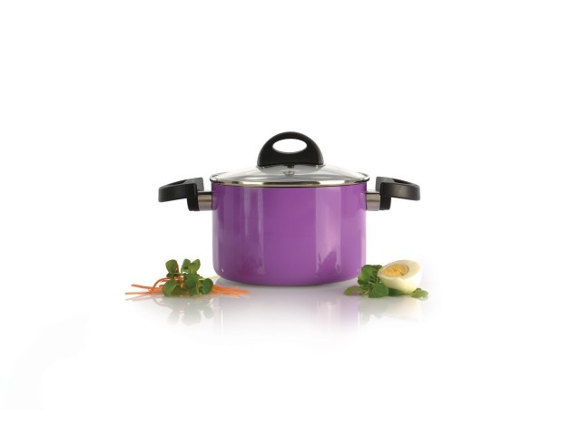 Кастрюля с крышкой 16см 2л фиолетовая Eclipse BergHoff