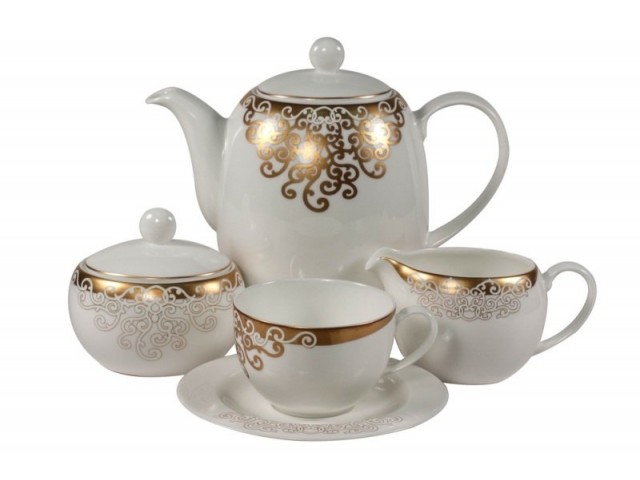 Сервиз чайный Золото Востока Касбах Royal Bone China на 6 персон 17 предметов