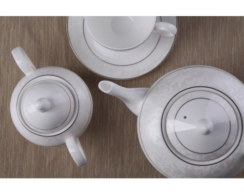 Чайный сервиз Пион белый Royal Aurel на 6 персон 15 предметов