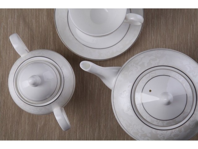 Чайный сервиз Пион белый Royal Aurel на 6 персон 15 предметов