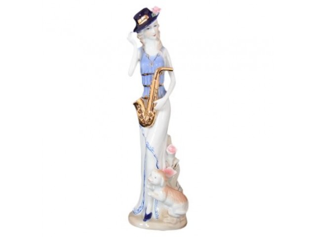 Статуэтка керамическая Девушка с саксофоном Royal Classics 31 см