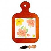 Доска для сыра с ножом Магнолия оранжевая Nuova Ceramica