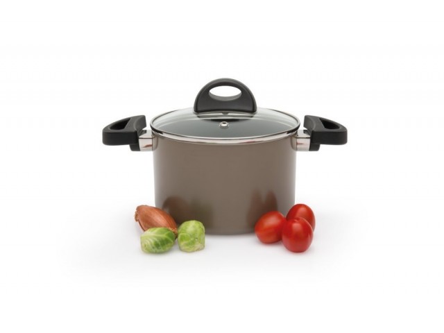 Кастрюля с крышкой 16см 2л серая Eclipse BergHoff