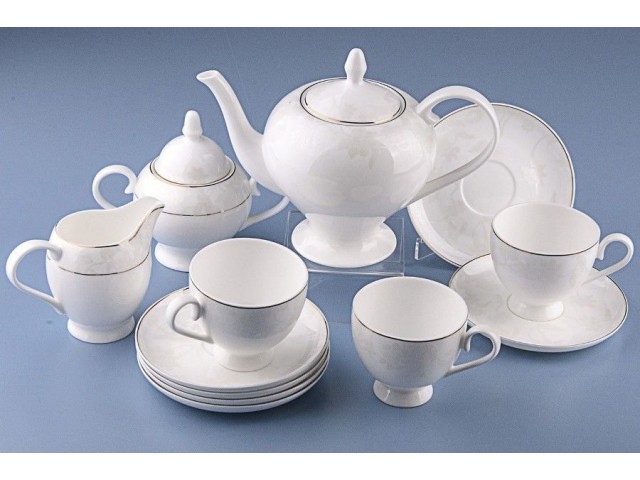 Чайный сервиз Белый лотос Royal Aurel на 6 персон 15 предметов