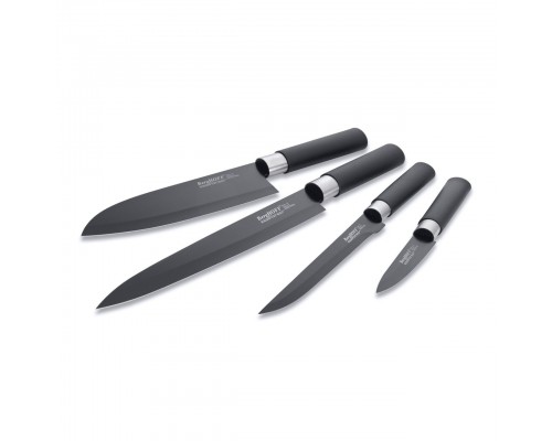 Набор 4пр ножей с керамическим покрытием (черные) Studio