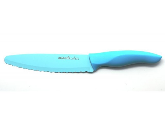 Нож универсальный с зубчиками Microban Color Голубой 15см
