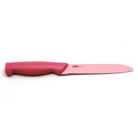 Нож кухонный с зубчиками Microban 13см Розовый