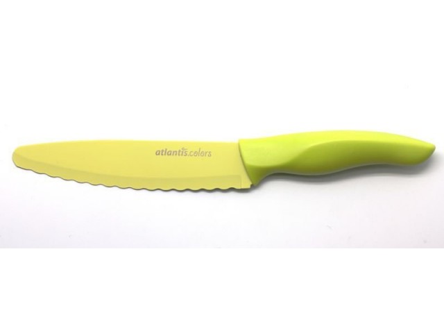 Нож универсальный с зубчиками Microban Color Зеленый 15см