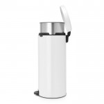 Белый мусорный бак с педалью Brabantia newIcon 30л со съемным металлическим внутренним ведром