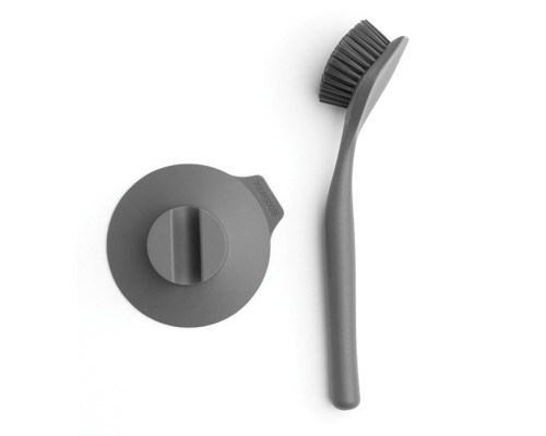 Щетка для мытья посуды с держателем на присоске, Темно-серый Brabantia
