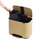 Мусорный бак Pedal Bin Bo 11 л + 23 л Минерально-золотой Brabantia