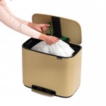 Мусорный бак Pedal Bin Bo 36 л Минерально-золотой Brabantia
