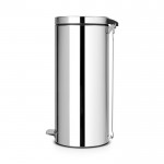 Мусорный бак Brabantia с педалью 30л со съемным металлическим внутренним ведром стальной полированный