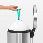 Мусорный бак Brabantia с педалью 30л со съемным металлическим внутренним ведром стальной полированный