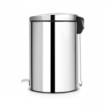 Мусорный бак Brabantia с педалью 20л со съемным металлическим внутренним ведром стальной полированный